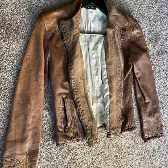 Blur Leather Jacket Size 44 Made in Italy - Picture 4 of 11